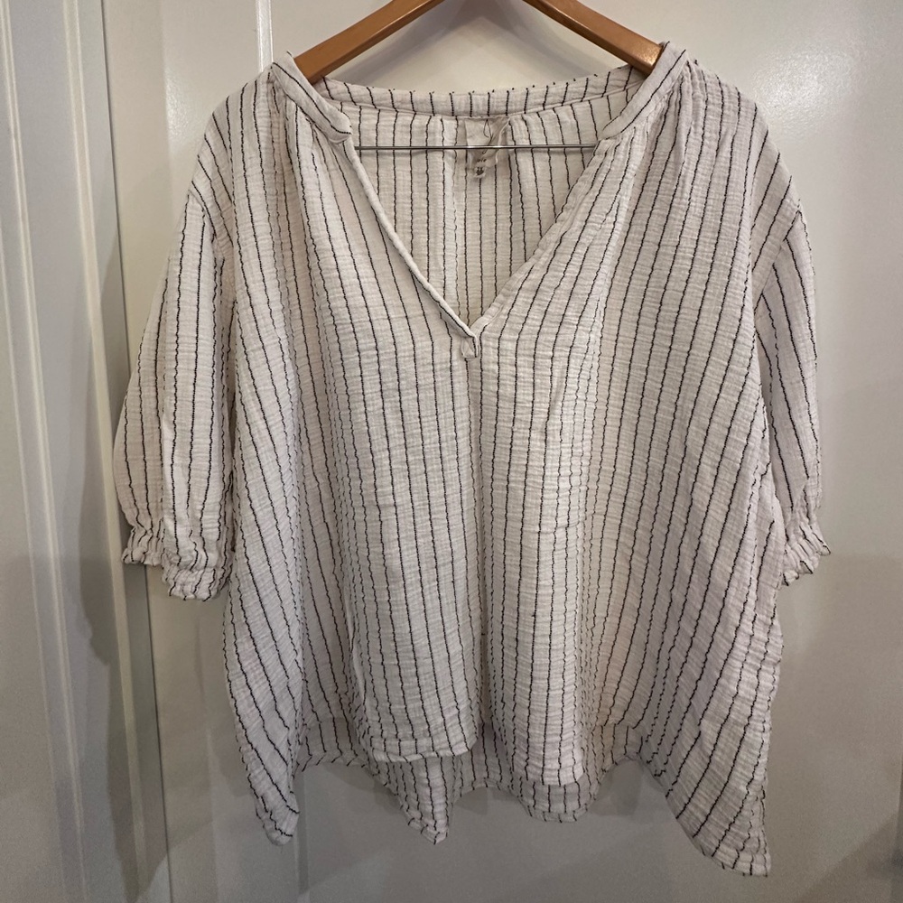 Joie Off-White Striped Blouse